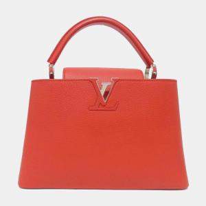 Louis Vuitton Orange, Red Leather Capucines PM Shoulder Bag