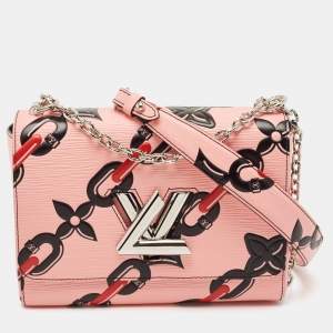 Louis Vuitton Pink Epi Leather Flower Twist Chain MM Bag
