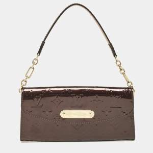 Pre Owned Louis Vuitton Amarante Monogram Vernis Sunset Boulevard Clutch Bag