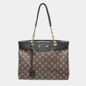 Louis Vuitton Monogram Pallas Brown Noir Shopper Shoulder Bag 