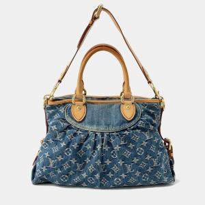 Louis Vuitton Blue Monogram Denim Neo Cabby MM Satchel Bag