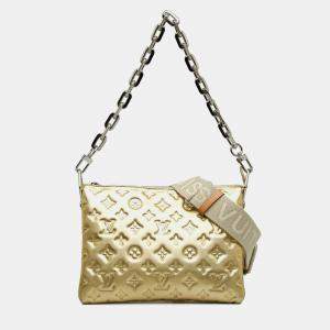 Louis Vuitton Monogram Coussin Pm Handbag Gold Leather