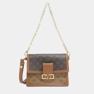 Louis Vuitton Brown Monogram Reverse Canvas Dauphine MM Shoulder Bag