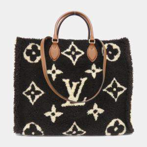 Pre Owned Louis Vuitton Beige Monogram Teddy OnTheGo Tote Bag