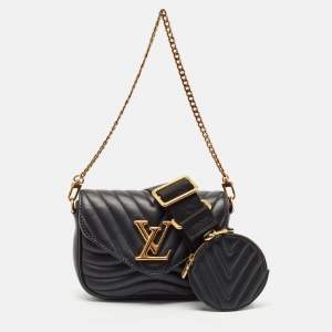 Louis Vuitton Black Quilted Leather New Wave Multi Pochette Bag