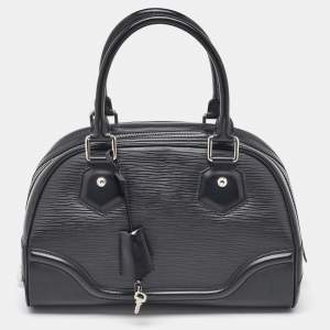 Louis Vuitton Black Epi Leather Bowling Montaigne PM Bag