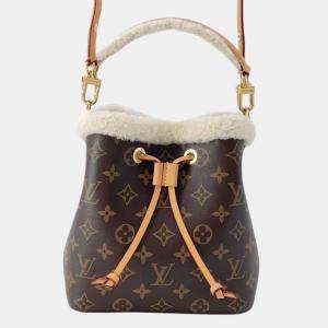 Louis Vuitton Brown Monogram Shearling BB Neonoe Bucket Bag 