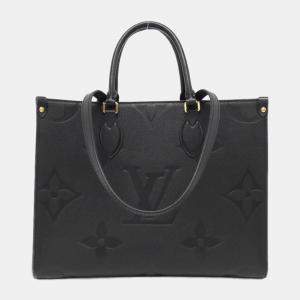 Louis Vuitton Black Monogram Empreinte Leather OnTheGo MM Tote Bag