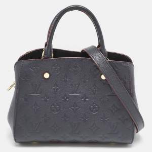 Pre Owned Louis Vuitton Marine Rogue Monogram Empreinte Leather Montaigne BB Bag