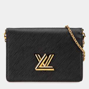Louis Vuitton Black Epi Twist Belt Chain Wallet Bag