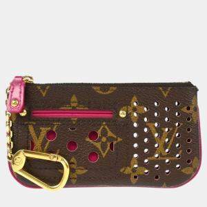 Louis Vuitton Brown/Pink Monogram Perforated Canvas Coin Purse Bag