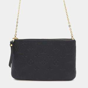 Louis Vuitton Noir Monogram Empreinte Leather Pochette Double Zip Shoulder Bag