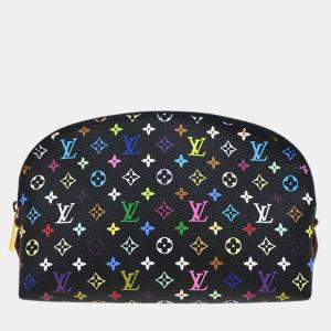 Louis Vuitton Black Monogram Multicolor Pochette Cosmetic Bag