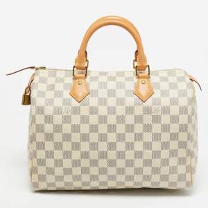 Pre Owned Louis Vuitton Damier Azur Canvas Speedy 30 Bag