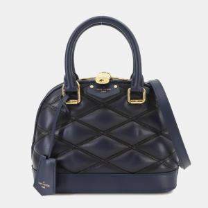 Louis Vuitton Navy Blue Leather Alma BB Shoulder Bag