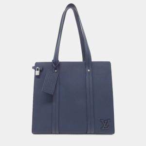 Louis Vuitton Navy Leather Aerogram Take Off Tote Bag