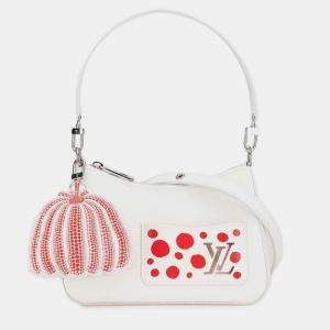 Louis Vuitton White Red Leather Yayoi Kusama Epi Marellini Shoulder Bag