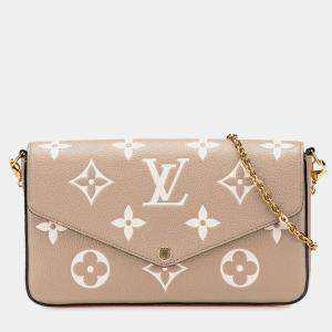 Louis Vuitton Beige Monogram Empreinte Bicolor Pochette Felicie Bag