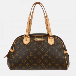 Pre Owned Louis Vuitton Brown Monogram Canvas Montorgueil PM Handbag