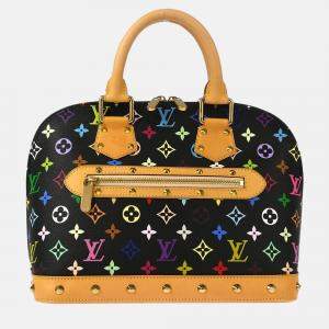 Pre Owned Louis Vuitton Black Monogram Multicolor Canvas Alma Handbag