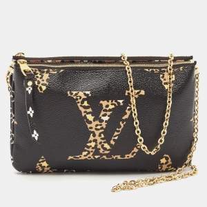 Louis Vuitton Black Monogram Giant Canvas Jungle Double Zip Pochette