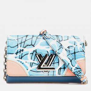 Louis Vuitton Blue Epi Aqua Twist Wallet on Chain