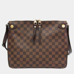 Pre Owned Louis Vuitton Brown Damier Ebene Duomo Shoulder Bag 