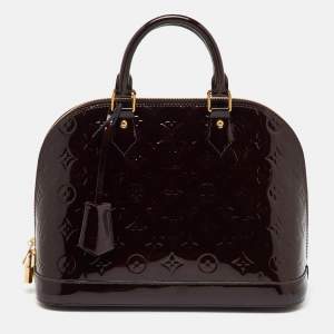 Pre Owned Louis Vuitton Amarante Monogram Vernis Alma PM Bag