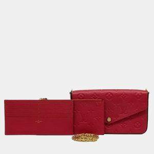 Louis Vuitton Red Leather Empreinte Pochette Felicie bag