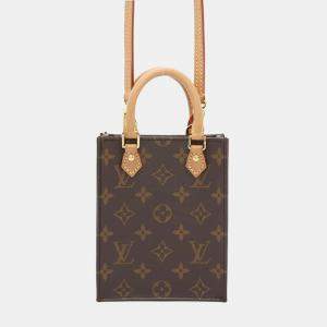 Louis Vuitton Brown Canvas Monogram Petit Sac Plat Mini Handbag
