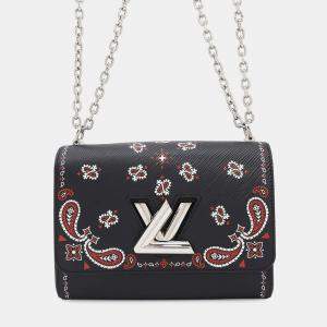 Louis Vuitton Black Epi Leather MM Twist Paisley Shoulder Bag 
