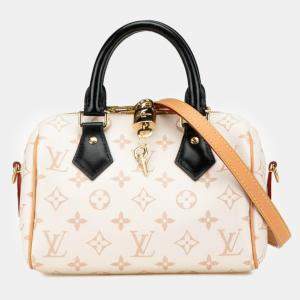 Louis Vuitton Dune White PVC Leather Speedy Bandouliere 20 Shoulder Bag
