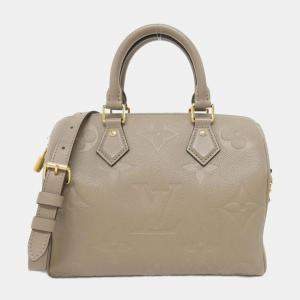 Louis Vuitton Tourterelle Monogram Empreinte Leather Speedy Bandouliere 25 Boston Bag