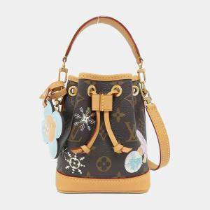 Pre Owned Louis Vuitton Brown Monogram Canvas Vivienne Nano Noe Shoulder Bag