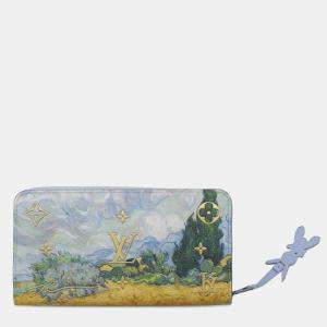 Louis Vuitton Light Blue Jeff Koons Masters Collection Van Gogh Zippy Long Wallet