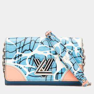 Louis Vuitton Blue Epi Aqua Twist Wallet on Chain