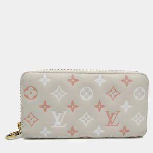 Louis Vuitton Zippy Lambskin Long Wallet Light Beige