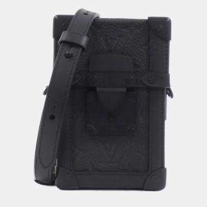 Louis Vuitton Black Monogram Taurillon Leather Vertical Trunk Wearable Wallet