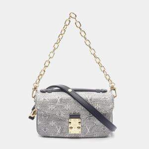 Louis Vuitton Navy Coated Canvas Pochette Metis East West Handbag