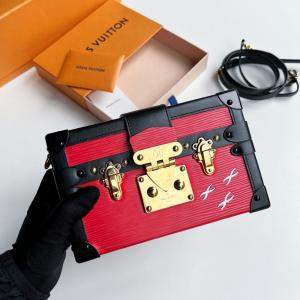  Louis Vuitton Red Epi Leather Small Trunk Bag