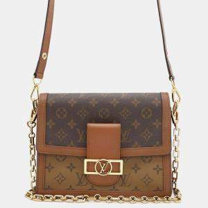Louis Vuitton Dauphine Noir Monogram Monogram Reverse Canvas Size Mm Bag