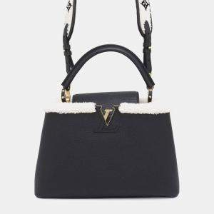 Louis Vuitton Black Capucines Taurillon Leather Shearling Size Mm Bag