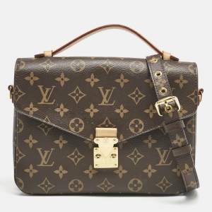 Pre Owned Louis Vuitton Monogram Canvas Pochette Metis Bag