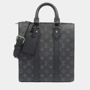 Louis Vuitton Black Canvas Monogram Eclipse Sac Plat Tote Bag