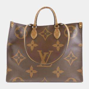 Pre Owned Louis Vuitton Brown Monogram Canvas Giant OnTheGo GM Tote Bag