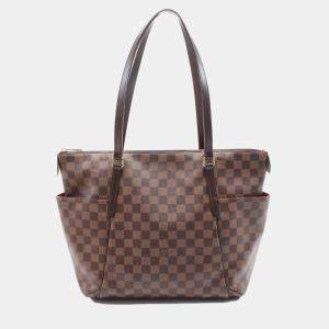Pre Owned Louis Vuitton Brown Damier Ebene Canvas Totally MM Shoulder Bag