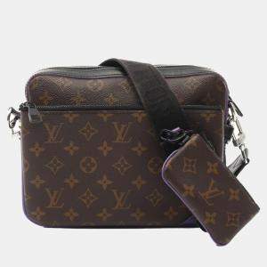 Louis Vuitton Purple, Brown and Black Monogram Macassar Canvas Trio Messenger Shoulder Bag