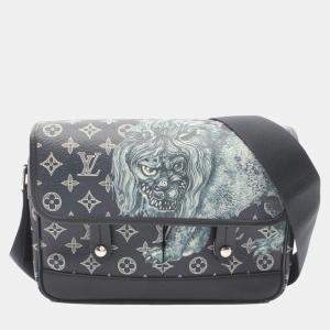 Louis Vuitton Navy Blue Monogram Savannah Canvas Messenger PM Shoulder Bag