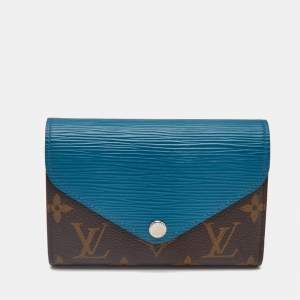 Louis Vuitton Turquoise Epi Leather and Monogram Canvas Marie-Lou Compact Wallet 