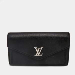 Louis Vuitton Black Leather Lockme II Wallet